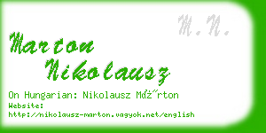 marton nikolausz business card